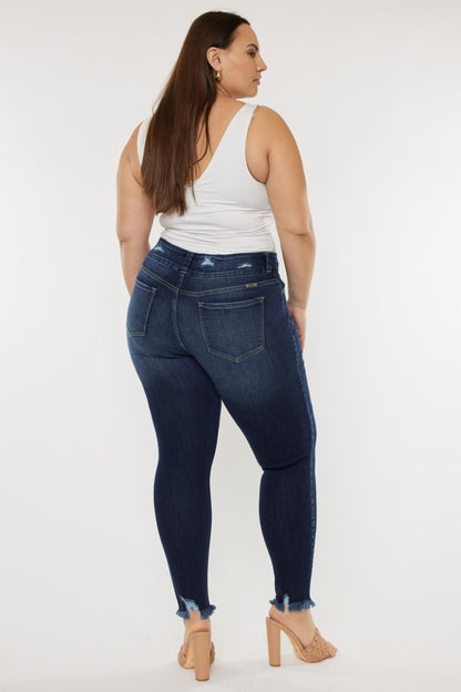 Shiloh High Rise Double Button Distressed Skinny Jeans - Driftwood Boutique