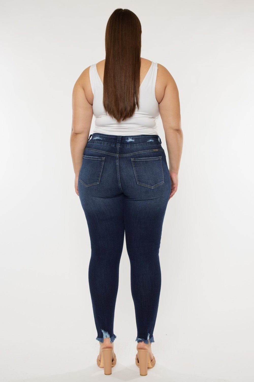 Shiloh High Rise Double Button Distressed Skinny Jeans - Driftwood Boutique