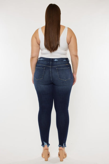 Shiloh High Rise Double Button Distressed Skinny Jeans - Driftwood Boutique