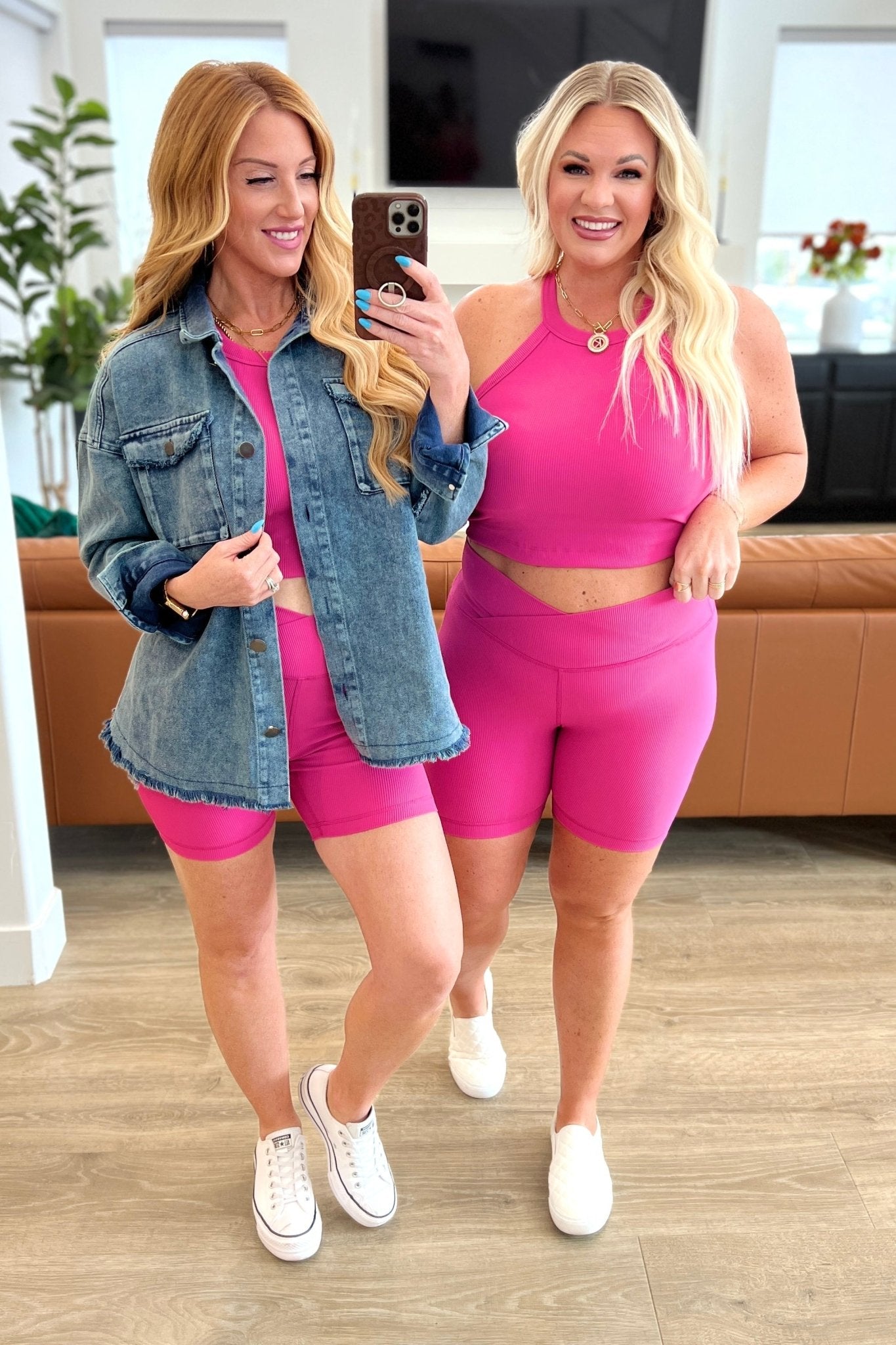 Sweet Thang Cropped Tank in Pink - Driftwood Boutique